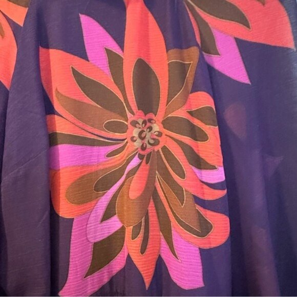 Maison Tara Retro Floral Mixed Print Long Sleeve Maxi Dress Size 10 - Picture 8 of 14